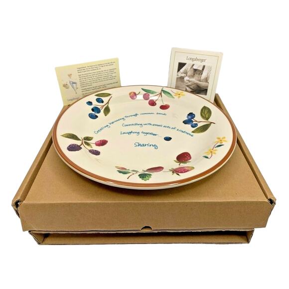 Longaberger BERRY SERVING PLATE w/ Verse 11" Consultant Award Congrats Card NIB - Picture 2 of 9